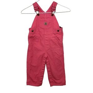 Carhartt Overalls Pink Cotton Canvas Playtime Baby Girl Size 24 Months